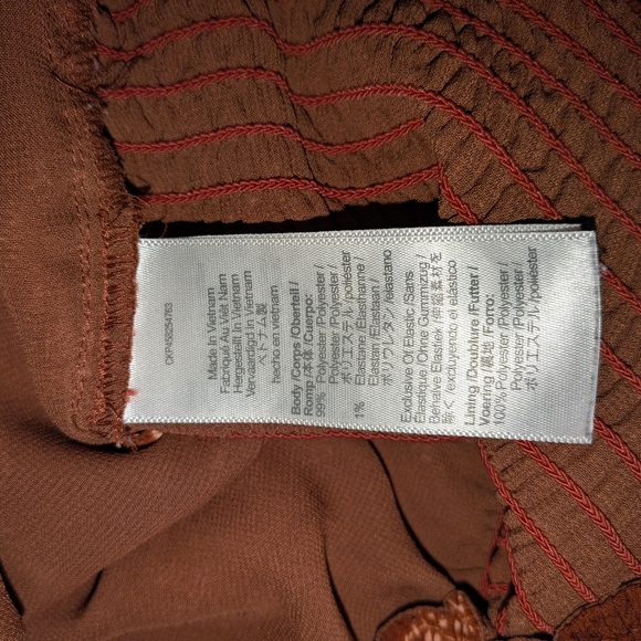 Madewell Floral Button Front Long Sleeve Crop Top Brown Boho Blouse Size Small - Picture 10 of 12